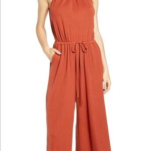 Rib Tie Waist Jumpsuit